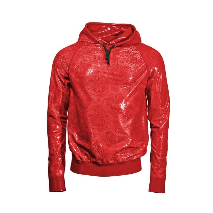 HOODIE BAROQUE „LOOSE FIT“ Latex Laser Edition red